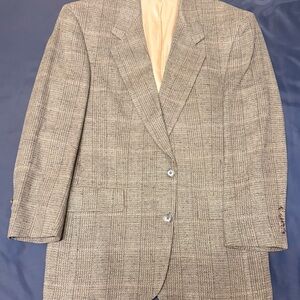 Austin Reed London Gray Plaid Wool Blazer Men’s Silk Lined Sport Coat